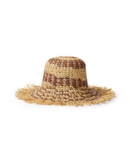 Tommy Bahama | Waverly Frayed Edge Raffia Sun Hat / Brown