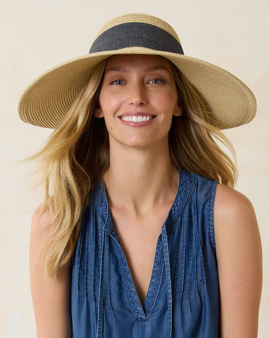 Tommy Bahama | Ultra-Braid Bow Sun Hat / Charcoal
