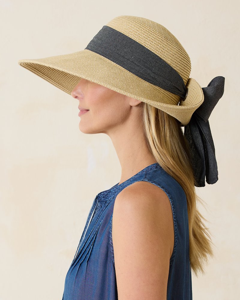 Tommy Bahama | Ultra-Braid Bow Sun Hat / Charcoal