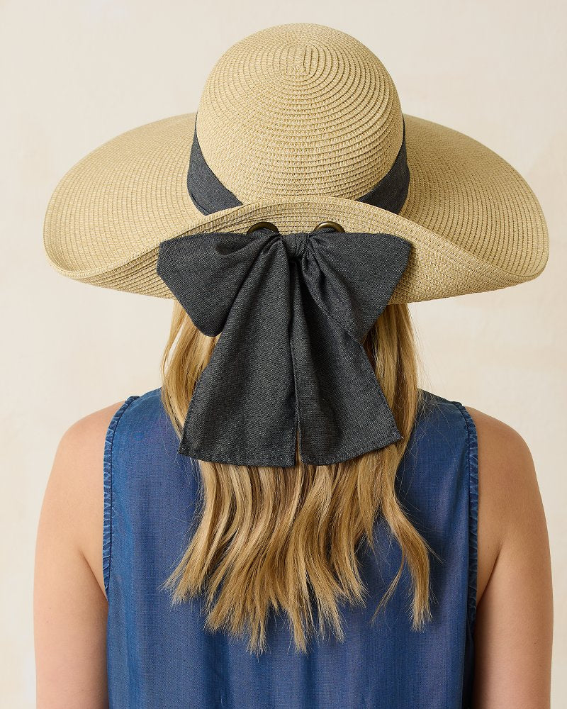 Tommy Bahama | Ultra-Braid Bow Sun Hat / Charcoal