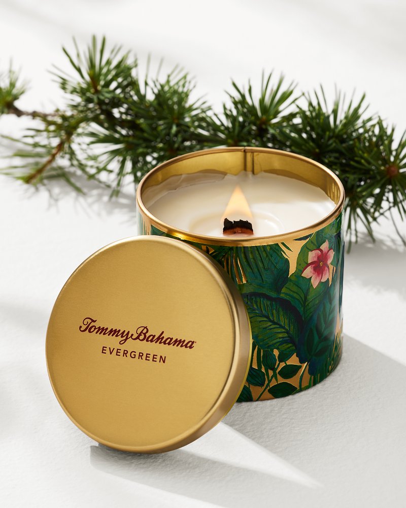 Tommy Bahama | Evergreen 10.6-oz. Floral Embossed Candle Tin / Evergreen