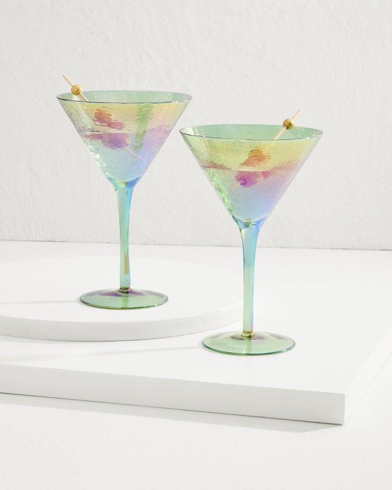 Tommy Bahama | Luster Martini Glasses — Set of 2 / Light Blue