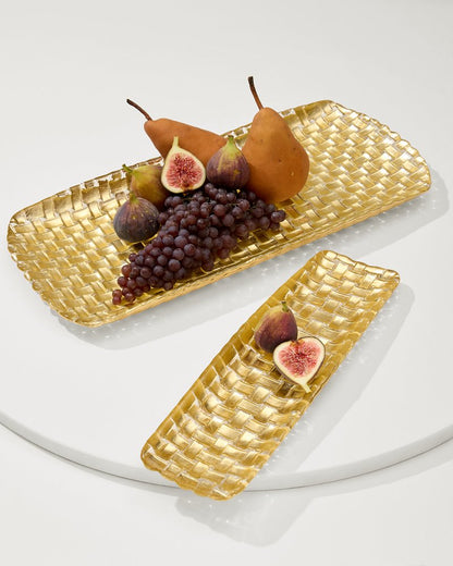 Tommy Bahama | Braided Glass Serving Trays — Set of 2 / Gold