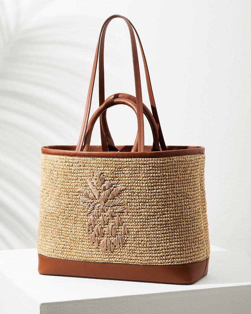 Tommy Bahama | Raffia & Leather Pineapple Tote / Tan