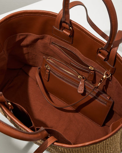 Tommy Bahama | Raffia & Leather Pineapple Tote / Tan