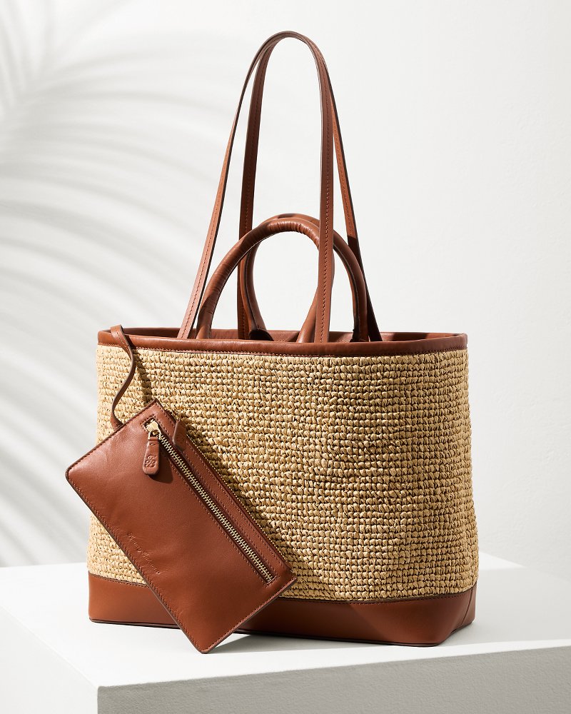 Tommy Bahama | Raffia & Leather Pineapple Tote / Tan