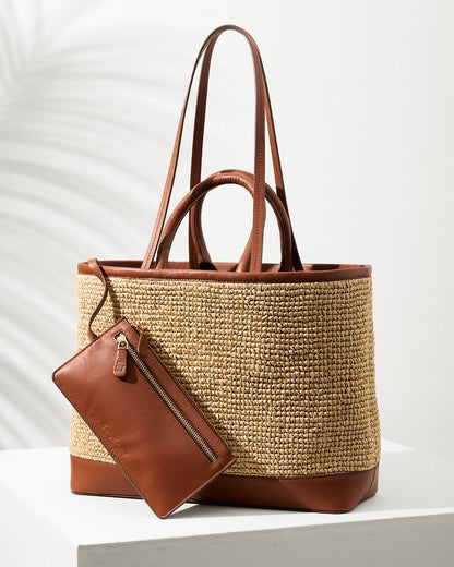 Tommy Bahama | Raffia & Leather Pineapple Tote / Tan