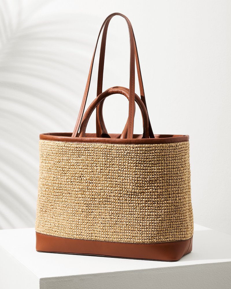 Tommy Bahama | Raffia & Leather Pineapple Tote / Tan