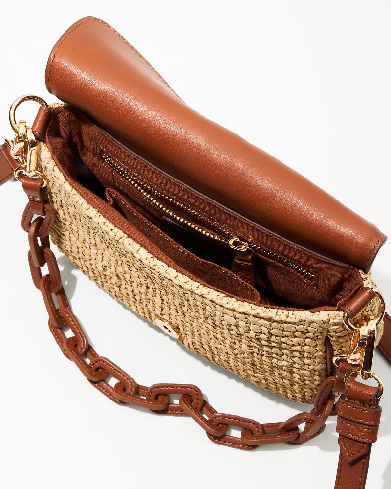 Tommy Bahama | Raffia & Leather Chain Crossbody / Multicolor