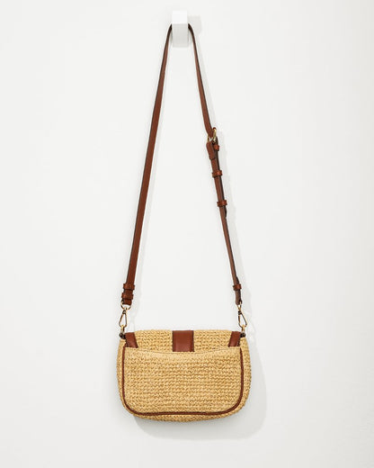 Tommy Bahama | Raffia & Leather Chain Crossbody / Multicolor