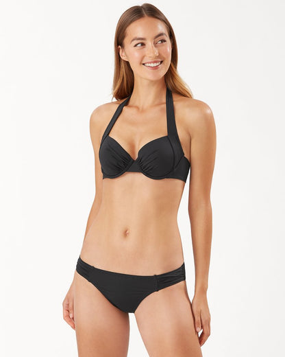 Tommy Bahama | Pearl Underwire Halter Bikini Top / Black