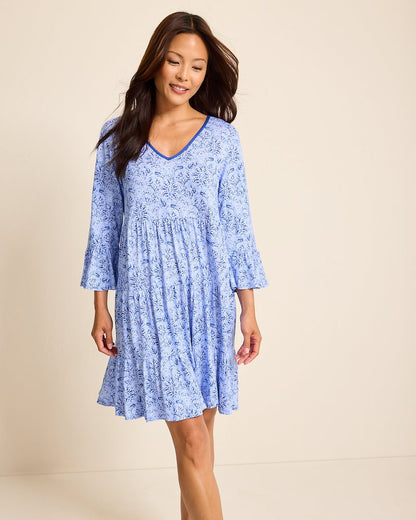 Tommy Bahama | Jersey 3/4-Sleeve Short Sleep Dress / Periwinkle