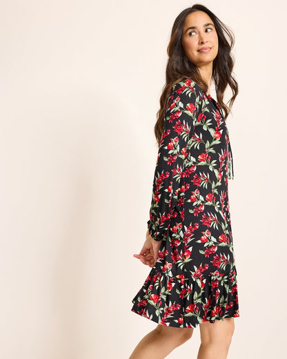 Tommy Bahama | Jersey Long-Sleeve Short Sleep Dress / Black Cherry