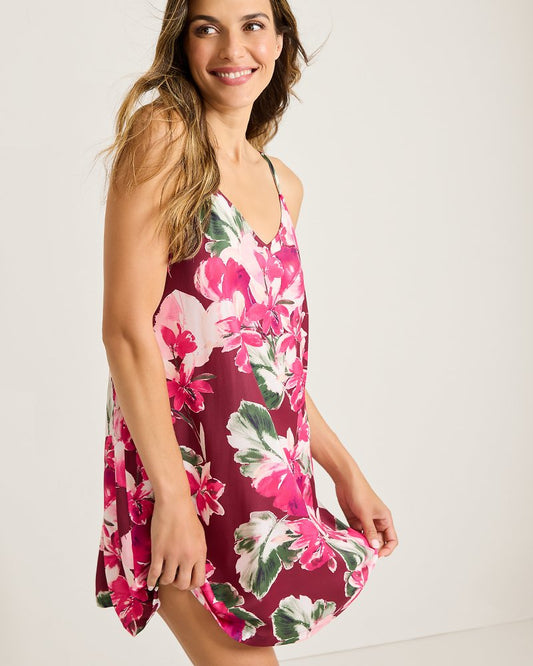 Tommy Bahama | Satin Short Chemise / Fuchsia Pink