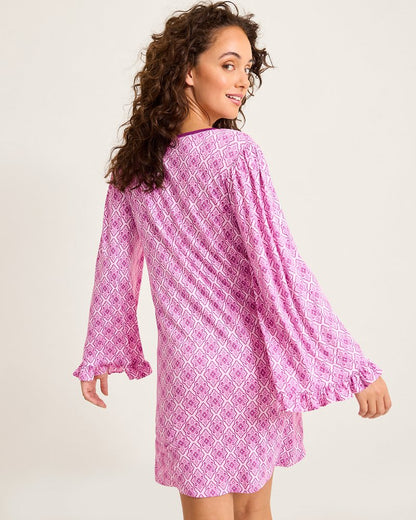 Tommy Bahama | Jersey Long-Sleeve Short Sleep Dress / Iced Purple