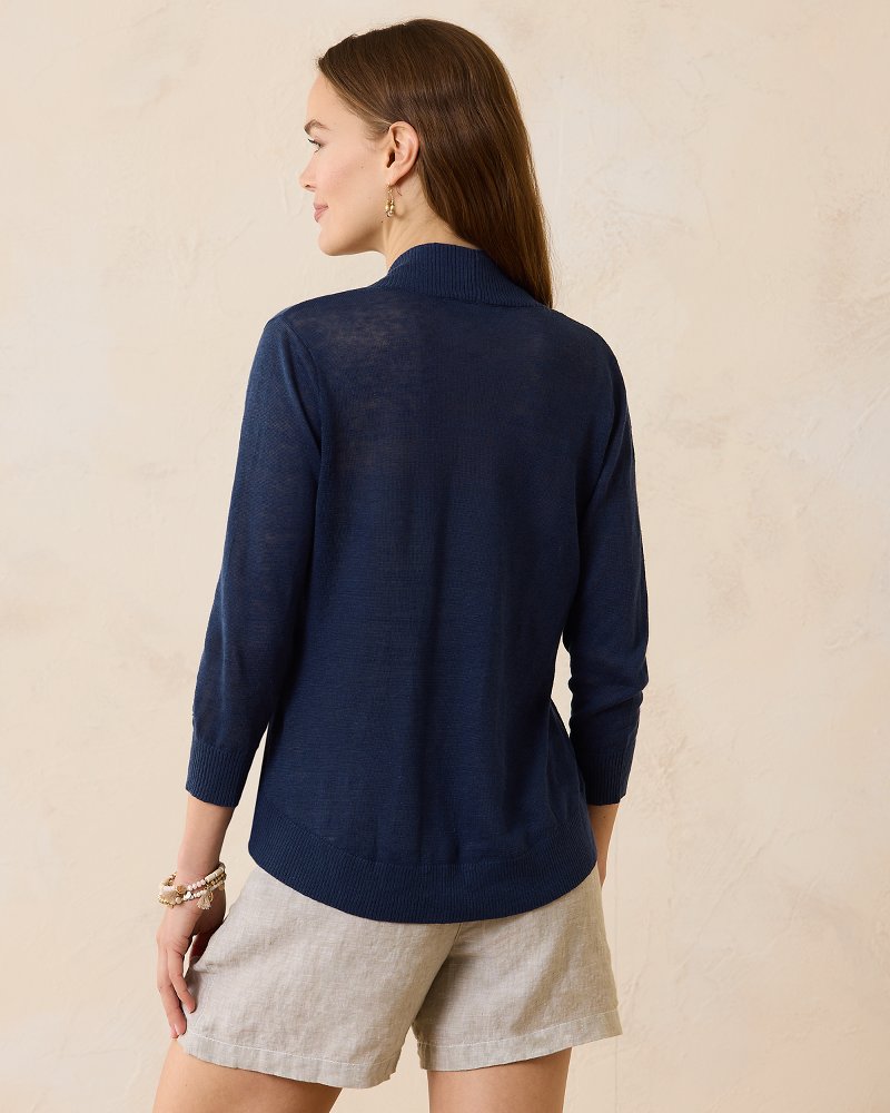 Tommy Bahama | Lea Open Linen Cardigan / Island Navy