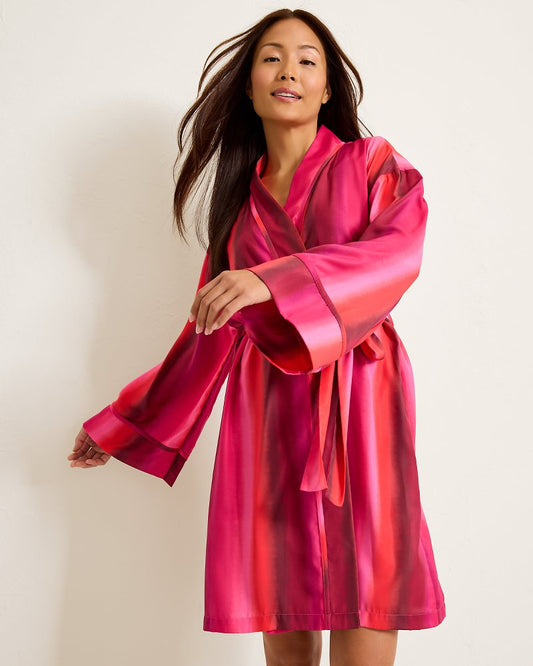 Tommy Bahama | Short Satin Robe / Burgundy