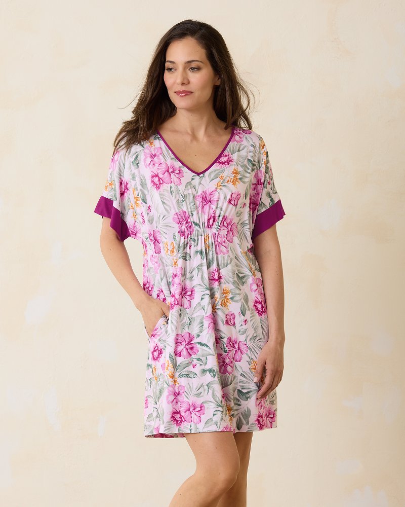 Tommy Bahama | Jersey Short-Sleeve Sleep Caftan / Blushing