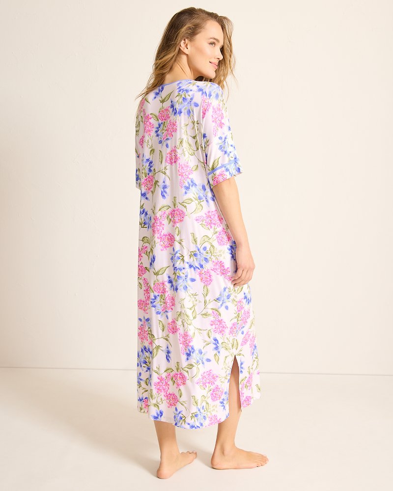 Tommy Bahama | Jersey Short-Sleeve Maxi Sleep Caftan / Ivory