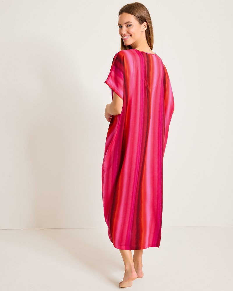 Tommy Bahama | Satin Maxi Sleep Caftan / Burgundy
