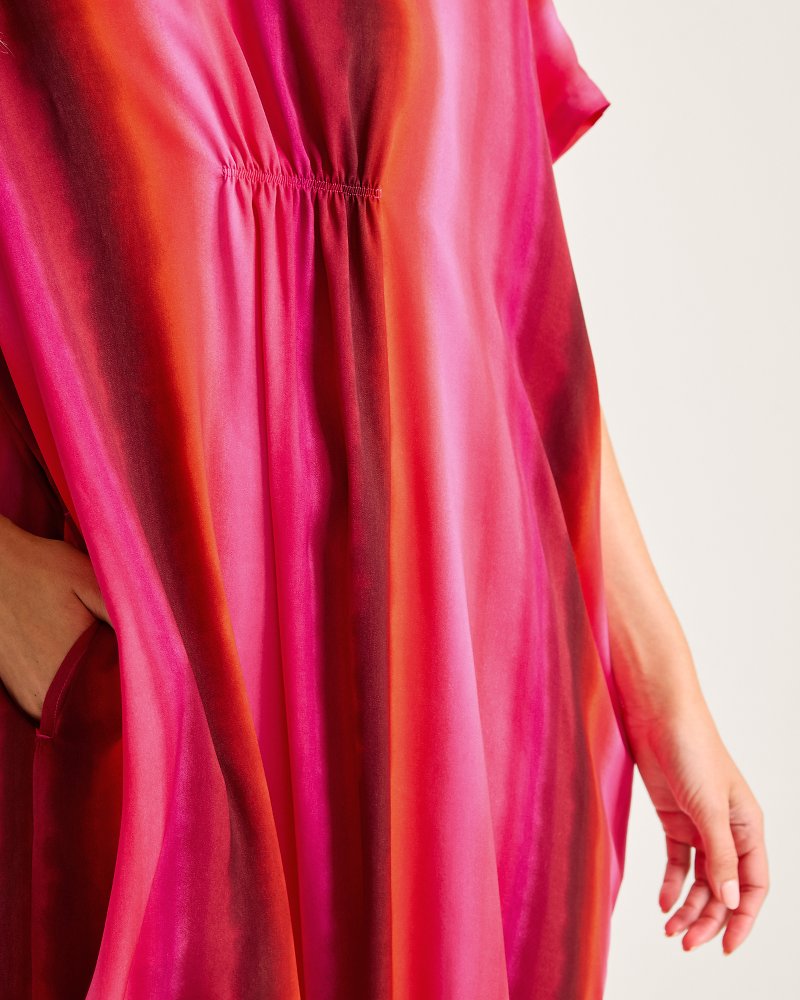Tommy Bahama | Satin Maxi Sleep Caftan / Burgundy