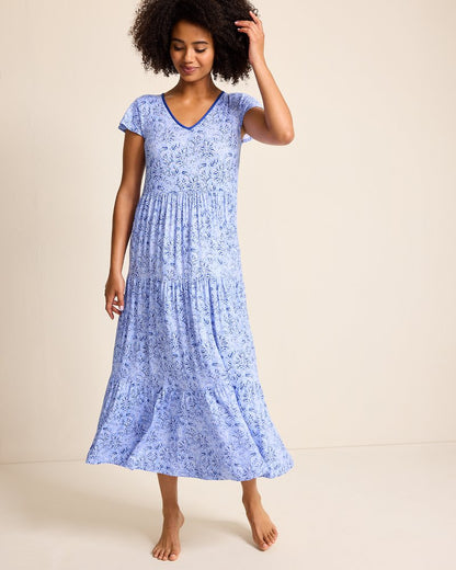 Tommy Bahama | Jersey Short-Sleeve Maxi Sleep Dress / Periwinkle