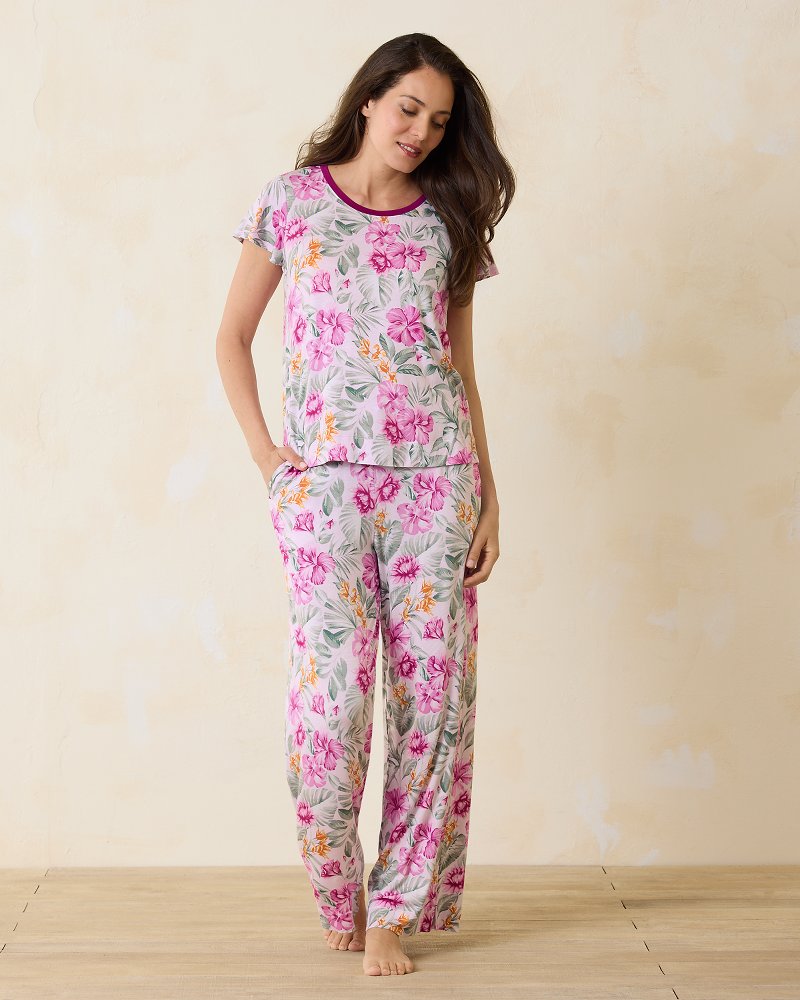 Tommy Bahama | Jersey Short Sleeve & Pants Pajama Set / Blushing
