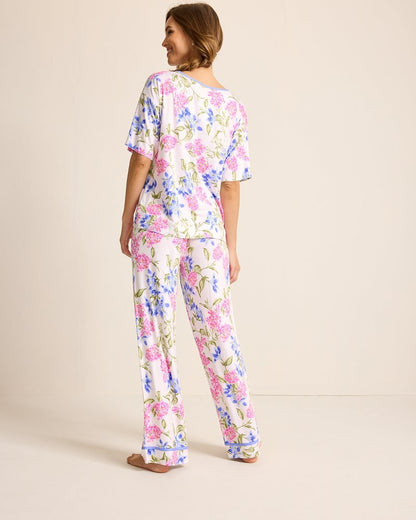 Tommy Bahama | Jersey V-Neck Top & Pants Pajama Set / Ivory