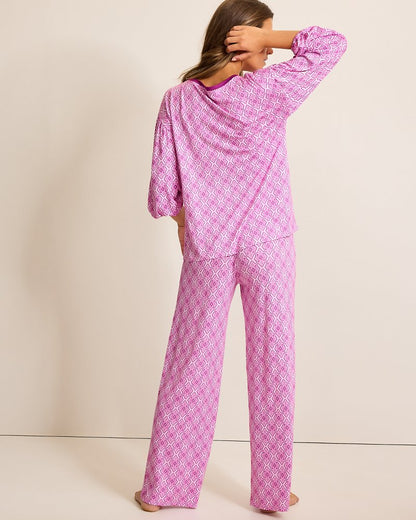 Tommy Bahama | Jersey 3/4-Sleeve & Pants Pajama Set / Iced Purple