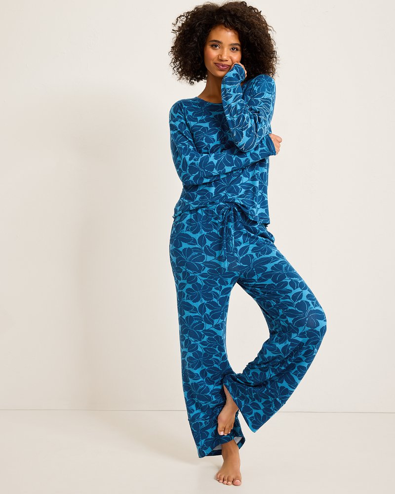 Tommy Bahama | Knit Long Sleeve & Pants Pajama Set / Deep Sea Teal