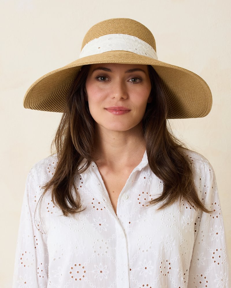 Tommy Bahama | Ultra-Braid Bow Sun Hat / White