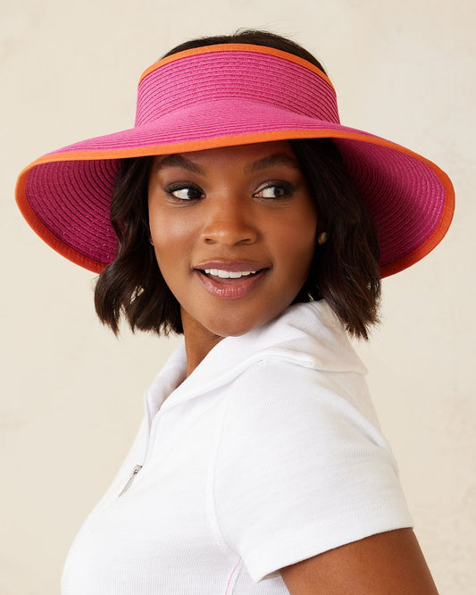 Tommy Bahama | Packable Ultra-Braid Visor / Hot Pink/Orange