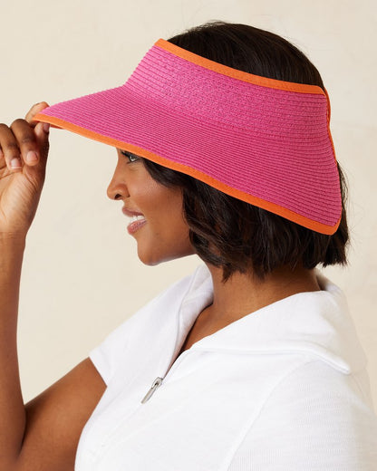 Tommy Bahama | Packable Ultra-Braid Visor / Hot Pink/Orange