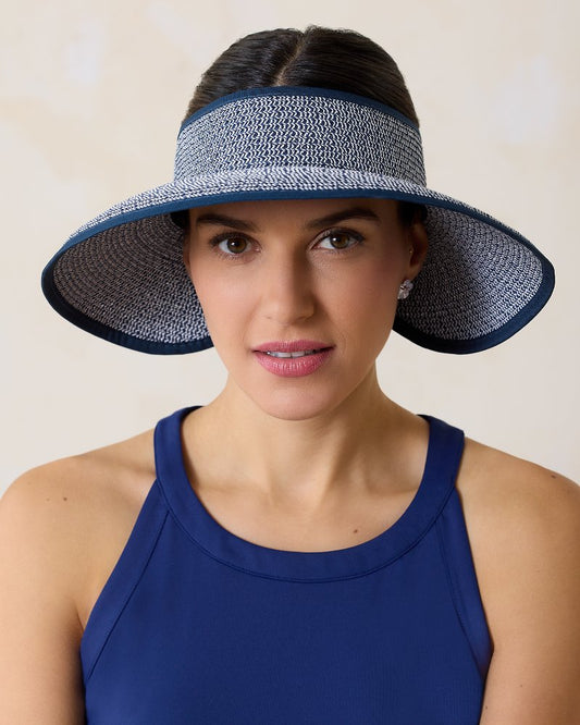 Tommy Bahama | Packable Ultra-Braid Visor / Navy/White Mix