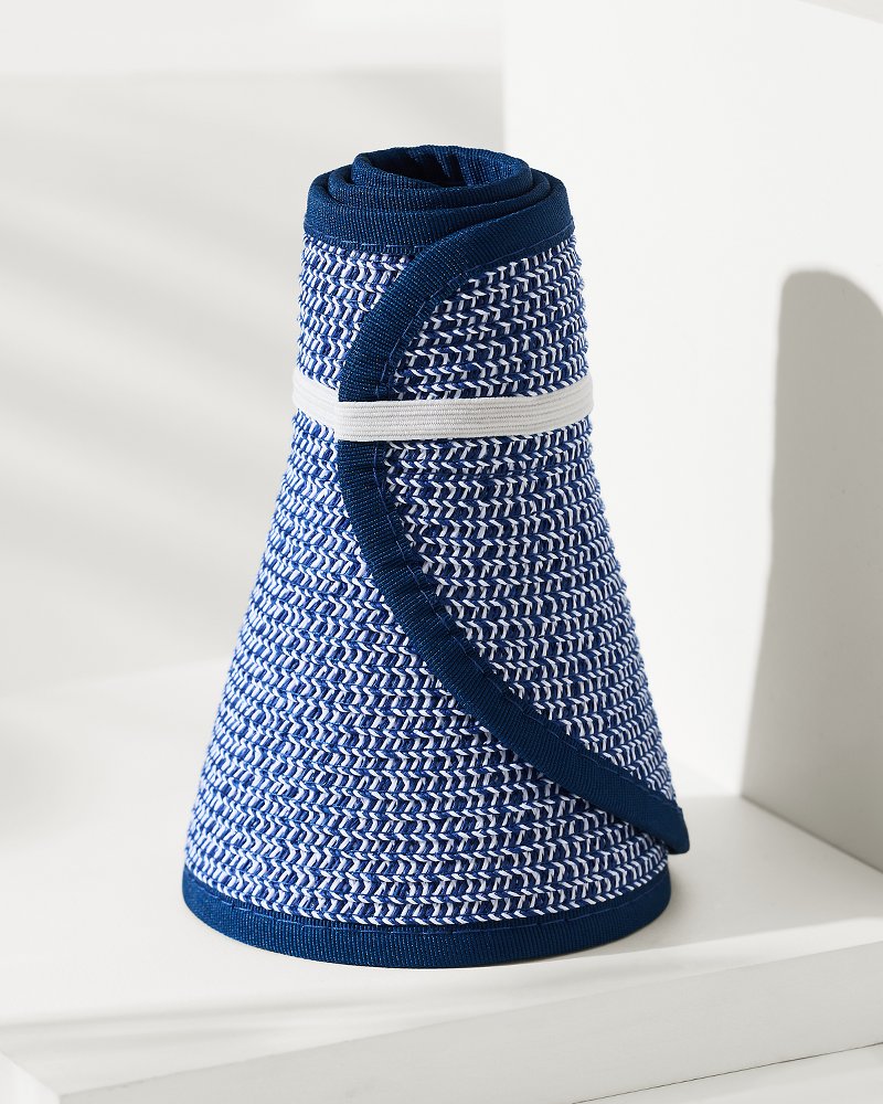 Tommy Bahama | Packable Ultra-Braid Visor / Navy/White Mix
