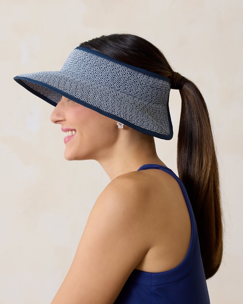 Tommy Bahama | Packable Ultra-Braid Visor / Navy/White Mix