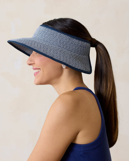 Tommy Bahama | Packable Ultra-Braid Visor / Navy/White Mix
