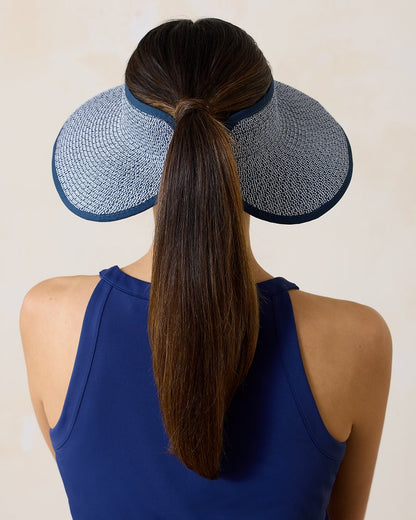 Tommy Bahama | Packable Ultra-Braid Visor / Navy/White Mix