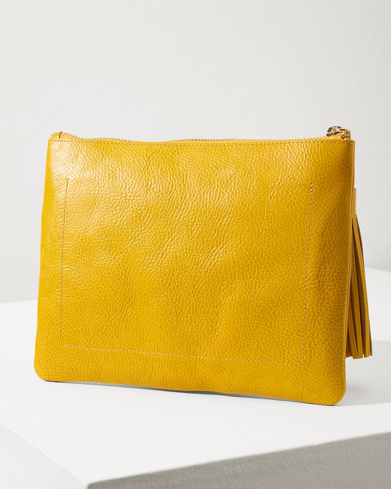 Tommy Bahama | Tommy Bahama Perforated Leather Pouch / Yellow