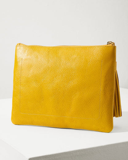 Tommy Bahama | Tommy Bahama Perforated Leather Pouch / Yellow