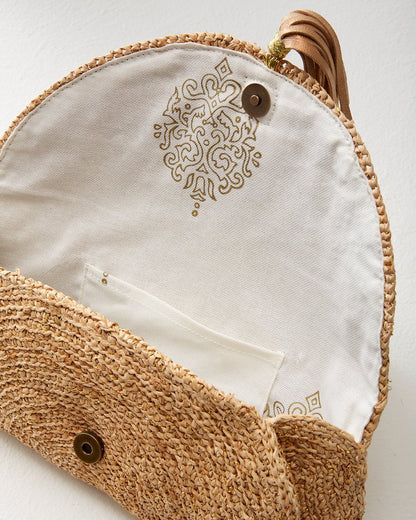Tommy Bahama | Islamora Lux Crocheted Raffia Clutch / Natural
