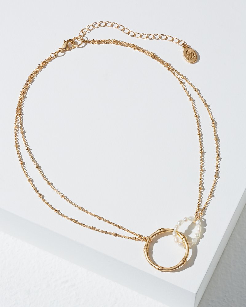 Tommy Bahama | Island Essence Double Loop Bamboo Necklace / Pearl