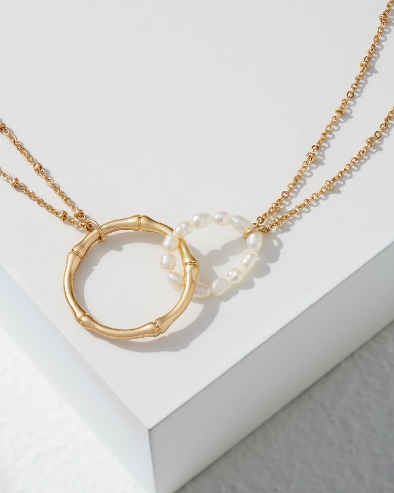 Tommy Bahama | Island Essence Double Loop Bamboo Necklace / Pearl