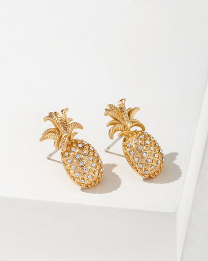 Tommy Bahama | Tropical Blooms Pineapple Stud Earrings / Gold