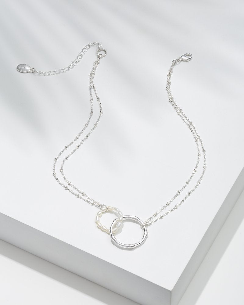 Tommy Bahama | Island Essence Double Loop Bamboo Necklace / Silver