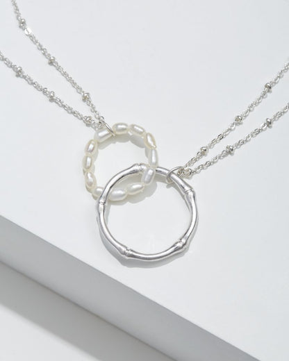 Tommy Bahama | Island Essence Double Loop Bamboo Necklace / Silver