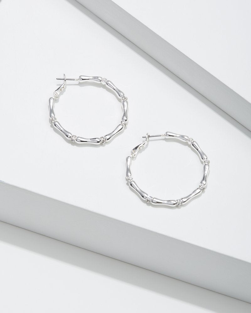 Tommy Bahama | Island Essence Bamboo Hoop Earrings / Silver